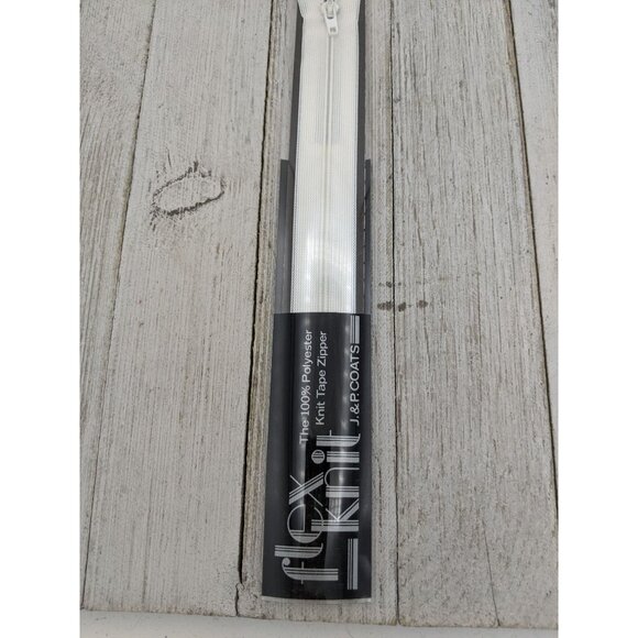 Vintage J&P Coats Flex Knit All Purpose Zipper 12" White 1 - Picture 3 of 4